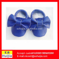wholesale alibaba Sapphire blue bow style baby shoes and plain color baby shoes yiwu export real leather baby moccasins